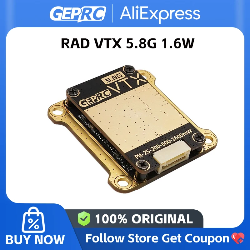 GEPRC RAD VTX 5.8G 1.6W/2.5W Émetteur Vidéo FPV Longue Portée 7-36V MMCX