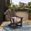 Durable Outdoor Patio Rocking Chair Weather Resistant HDPE Classic Porch Rocker Comfortable Relaxing Lawn Garden Seating Easy 2
