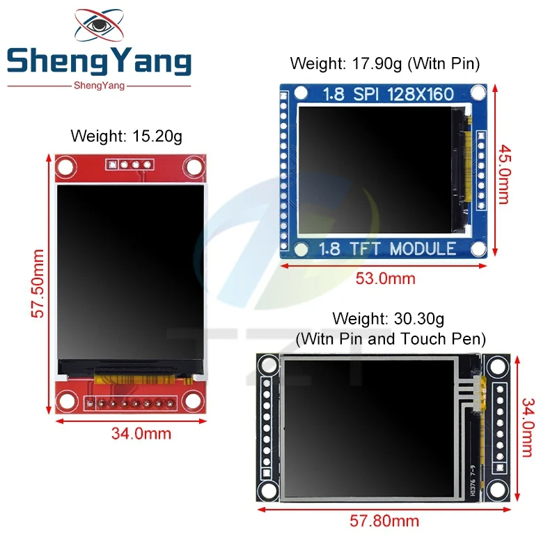 LCD Display Module 1.8 Inch 128*160 Resolution 16BIT RGB 4 IO ST7735 ST7735S Driver Arduino