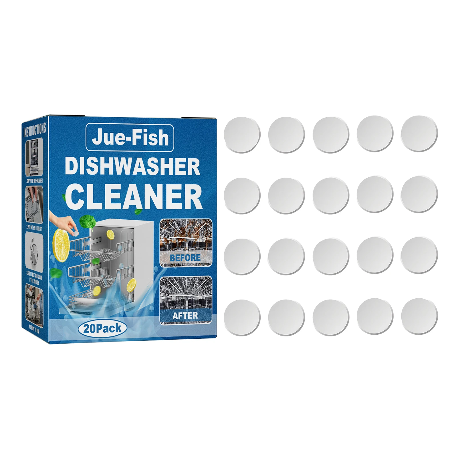 Natural Dishwasher Cleaner Deodorizer Cleaning Tablets Washing Machine
