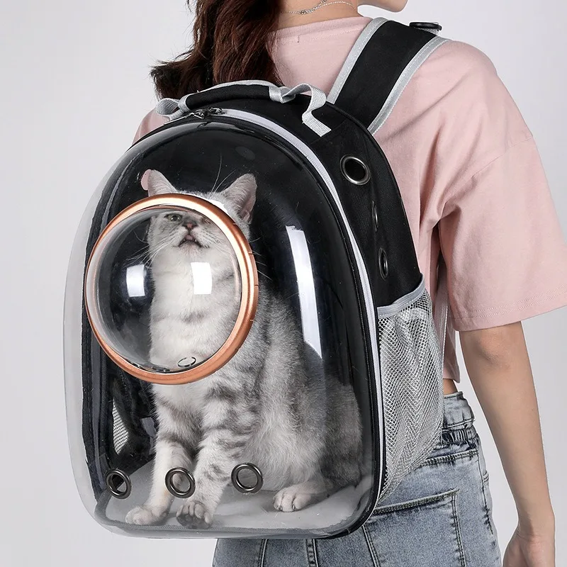 Pet Space Capsule Backpack, Limpar o saco de transporte, Cat Box Satchel, Dog Supplies