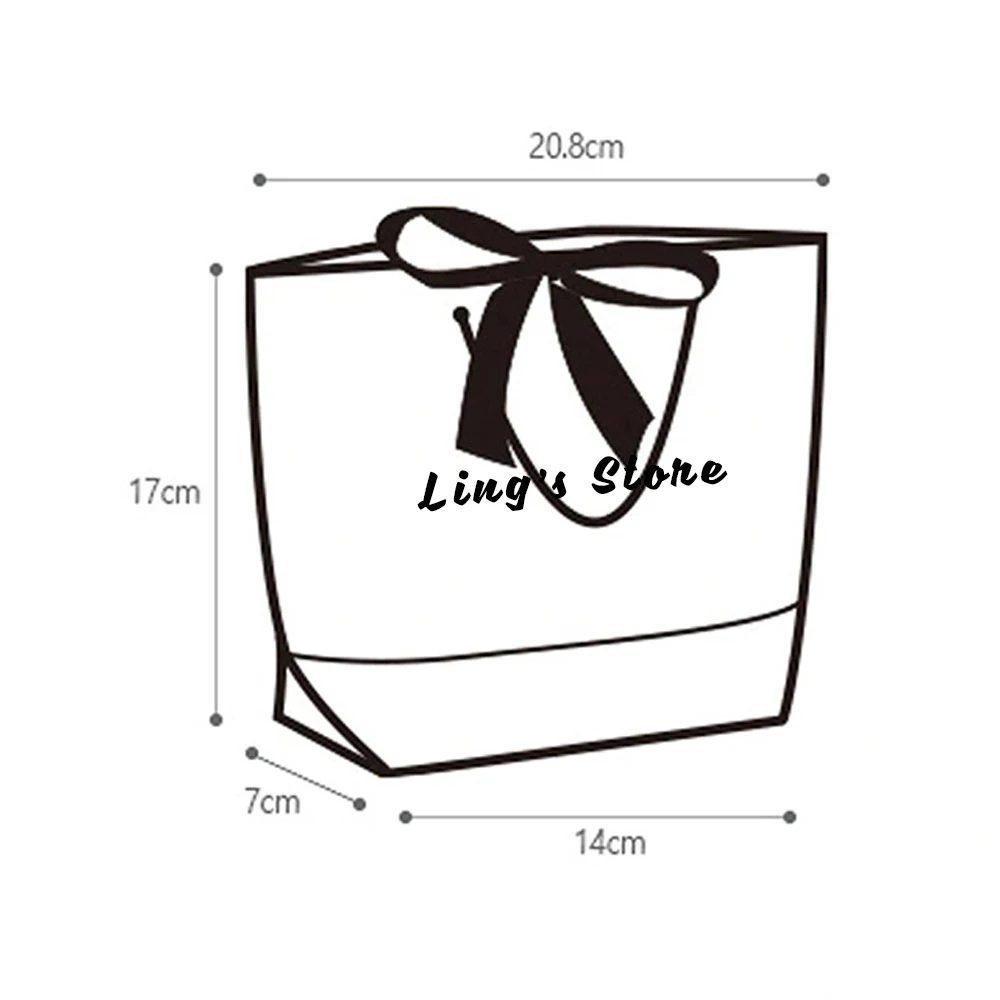 Personalisierte Logo Weiß-Schwarze Schmuck-Tragetasche mit Schleife Hochzeitsgeschenke DIY Geschenkverpackung Organizer Reisebeutel – Detail 7