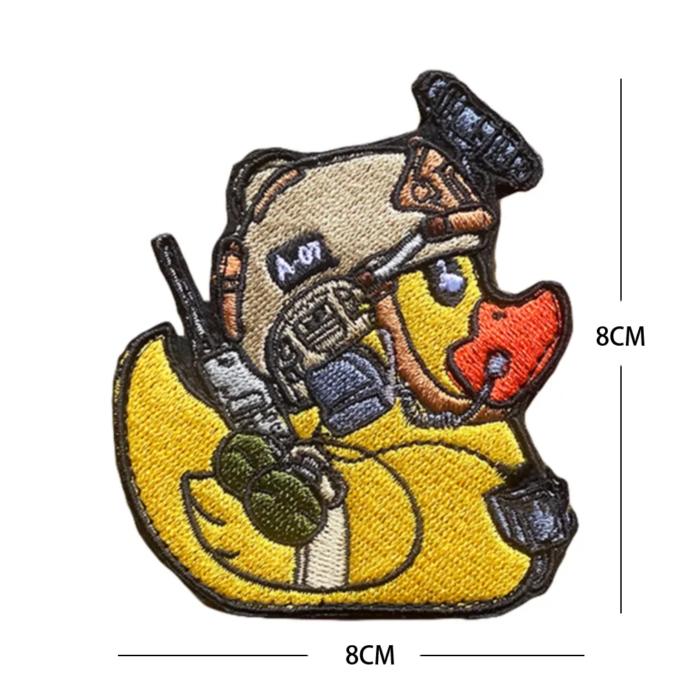 Outdoor-Taschenzubehör, 3D-PVC-Gummi, Radio, taktische Ente, Moralabzeichen, bestickt, niedliche Ente, Abzeichen, DIY-Rucksack, Hakenschlaufe, Patch – Detail 5