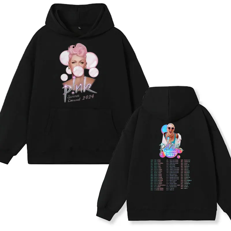 

Singer P!nk Pink Summer Carnival 2024 Festival World Tour Hoodie Fashion Aesthetic Sweatshirt Gothic Fleece Long Sleeve Pullover