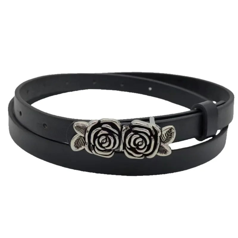 

Новый женский тонкий ремень, украшенный платьем, модные аксессуары для джинсов, маленький черный пояс на талию