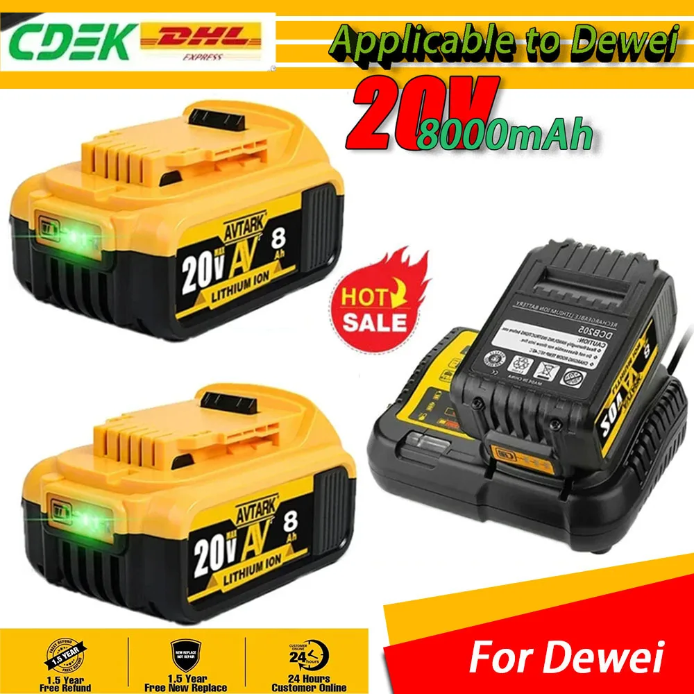 

20V 6.0Ah Battery Power Tool Replacement MAX for DeWalt DCB205 DCB 206 DCB181 DCB182 DCB200 20V 3A 5A 6A 18Volt 20v Battery