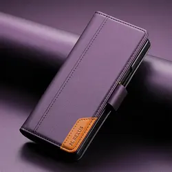 Luxury Leather Wallet Magnetic Book Armor Flip Cover Case - Galaxy Z Fold6 (PURPLE)