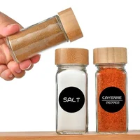 6Pcs Square/Round Seasoning Jar Sealed Glass Jars Outdoor Camping Barbecue Seasoning Bottles Pepper Bottle Kithchen Accessories 2