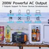 200W Portable Power Station, FlashFish 40800mAh Solar Generator, Equipped with 110V AC Socket/2 DC Ports/3 USB Ports 3