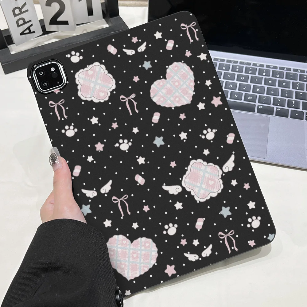 Matte Painted Rectangular Shell with Sweet Strawberry Cat Design