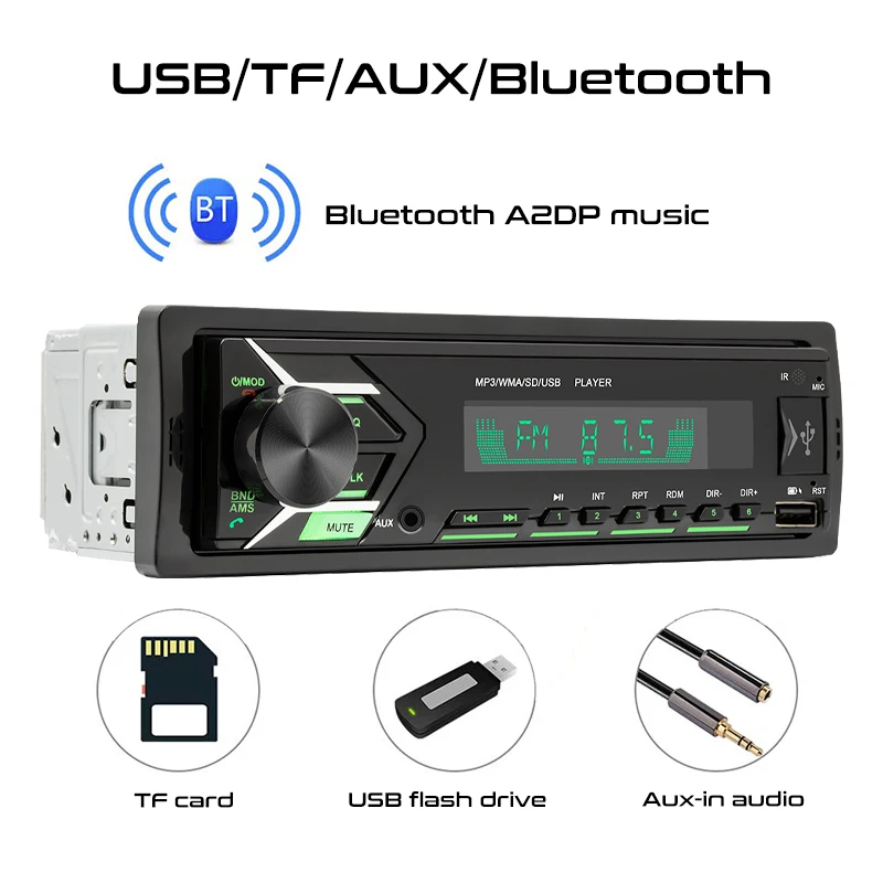 Fixed Panel Car Audio Bluetooth Auto FM Radio MP3 Player with