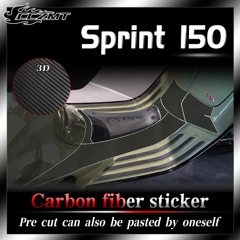 For Vespa Sprint 150 protective film stickers 3D carbon fiber stickers transparent car stickers waterproof modified accessories motorcycle luggage rack rear shelf aluminum holder bracket accessories for vespa sprint primavera 150 hot sale custom