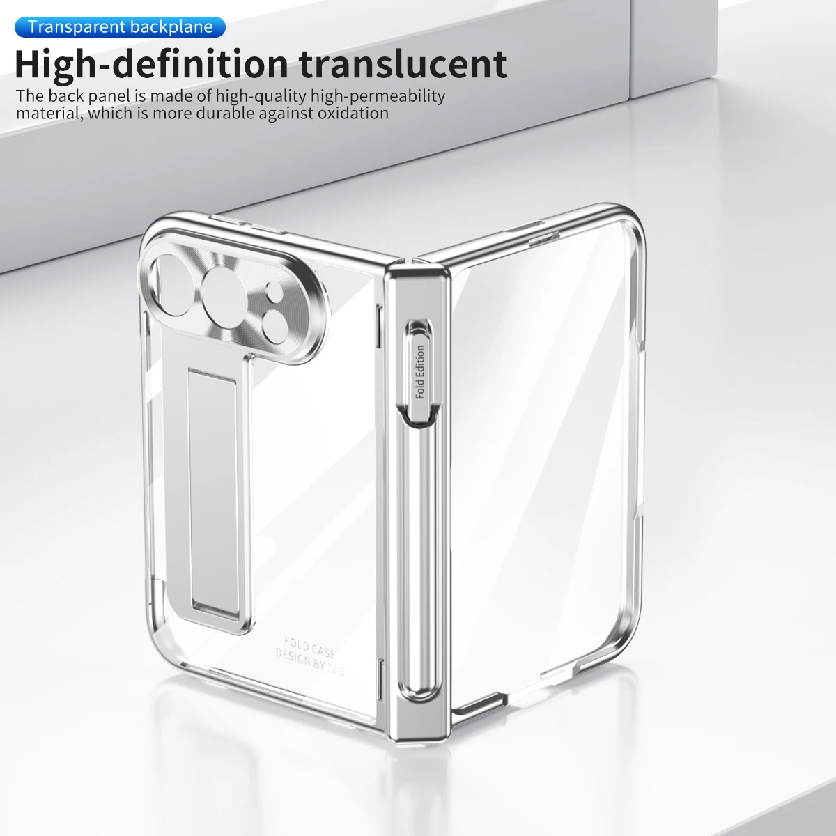 DuoElectroplated Magnetic Hinge Phone Case with Front Glass and Lens Protection - Shockproof Cover