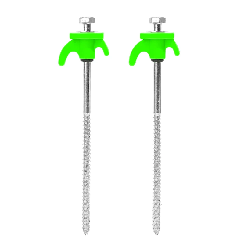 Heavy Duty Metal Spiral Ground Anchors - Set of 10 Camping Tent Stakes with Hex Socket