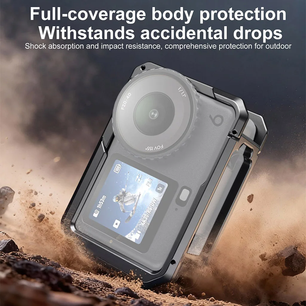 Metall-Käfigrahmen für DJI Osmo Action 6 Schutzgehäuse Cold Shoe Halterung Lichtständer Halterung Doppelseitige Action-Kamera Zubehör – Detail 3