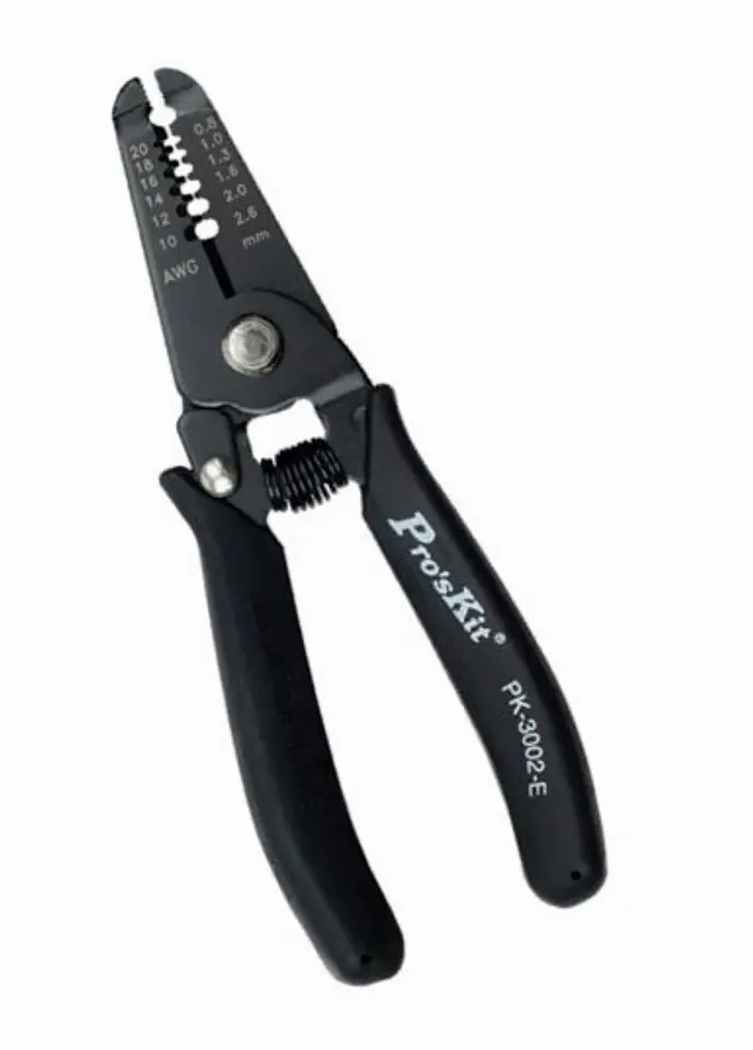 Pro'sKit Precision Wire Strippers AWG 30-20 1PK-3001E Anti-Static Black Insulated Handle Cutting Pliers Electrician Tools image 3