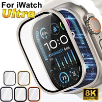 Cadre métallique en titane pour Apple Watch Ultra 3 2 49mm, film anti-rayures en verre trempé 9H pour protecteur d'écran Ultra3 Ultra2 2025 1