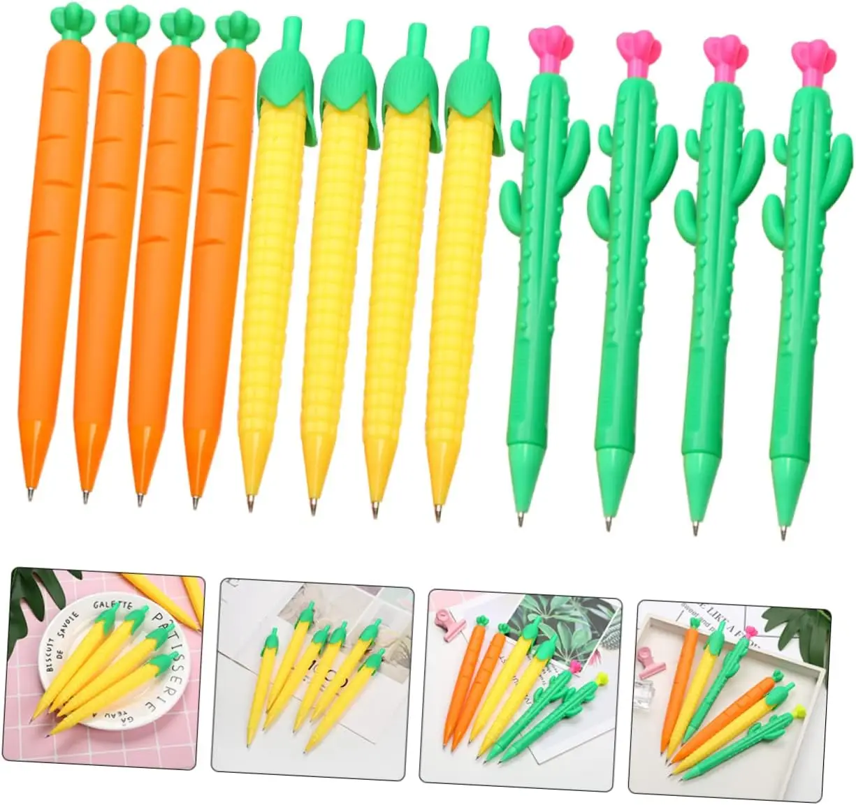 Lápices mecánicos de zanahoria, suministros de plástico multifunción para el hogar, pintura divertida, 60 piezas