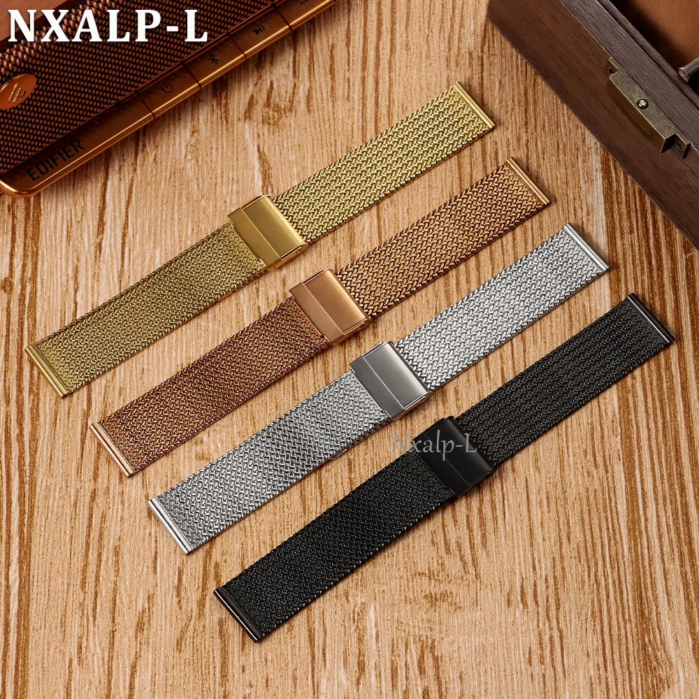 Elegant Milanese Mesh Loop Bracelet in 304 Stainless Steel, Wheat Ear Design with 1.5mm Thickness