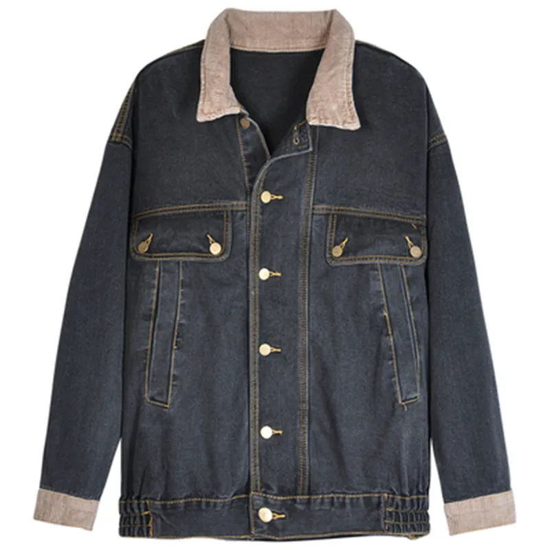 

Женская джинсовая куртка с длинным рукавом, на пуговицах