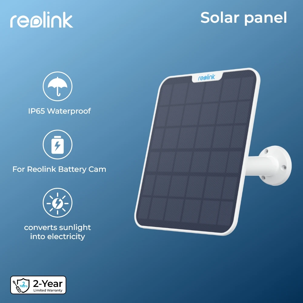 Reolink Solar Panel with 4m cable for Reolink rechargeable battery cameras Solar Panel for Argus 3 Pro/Argus PT/Trackmix/Duo 2