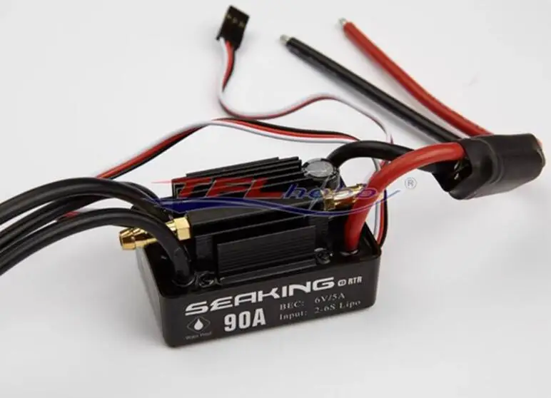 

Высококачественный бесщеточный ESC SeaKing 90A с водяным охлаждением с BEC для радиоуправляемой лодки