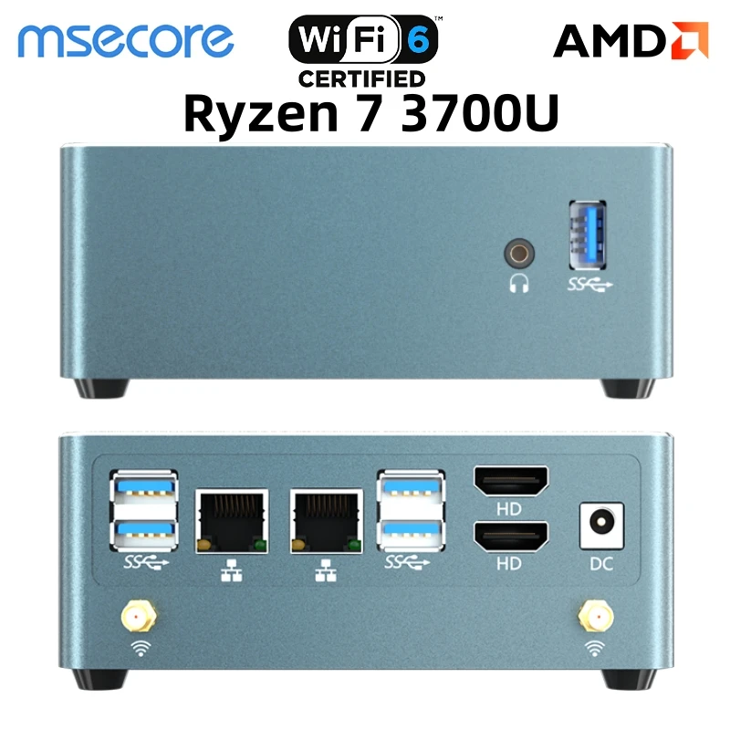 

Gaming Mini Computer Ryzen 5 3500U Radeon Vega 8 R7 3700U RX Vega 10 Graphics Windows 11 4 Cores 8 Threads 2*HD 4*USB 3.0 NUC PC