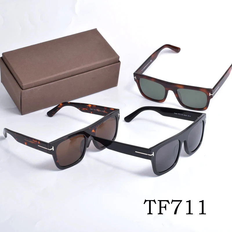 

Luxury Brand Designer TF711 Sunglasses Man TOM Sun Glasses Polarizing Lens Woman Vintage Big Size Acetate Frame Driver Goggles