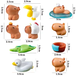 Capybara Simulation Animal Figurines Set - Home Decoration and Kids Gift (10 Pieces) (10pcs)