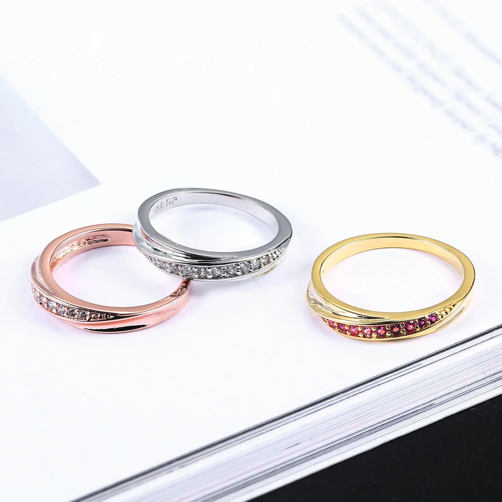Elegant Rose Gold Cubic Zirconia Wedding Ring