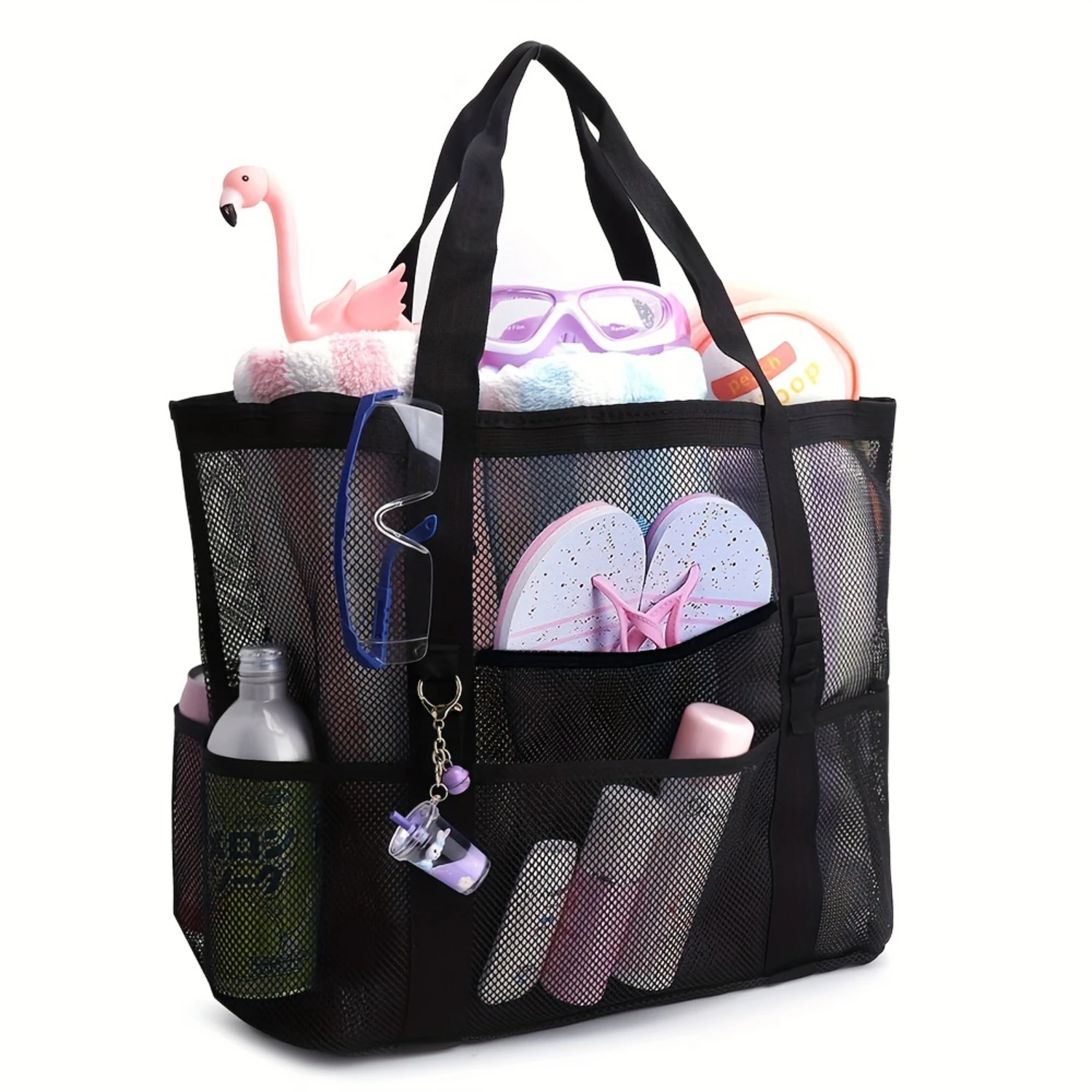 Beach Mesh Bag with Large Capacity, Mesh Toiletry & Bath Organizer, Ideal for Beach and Shower-Shower Caddy