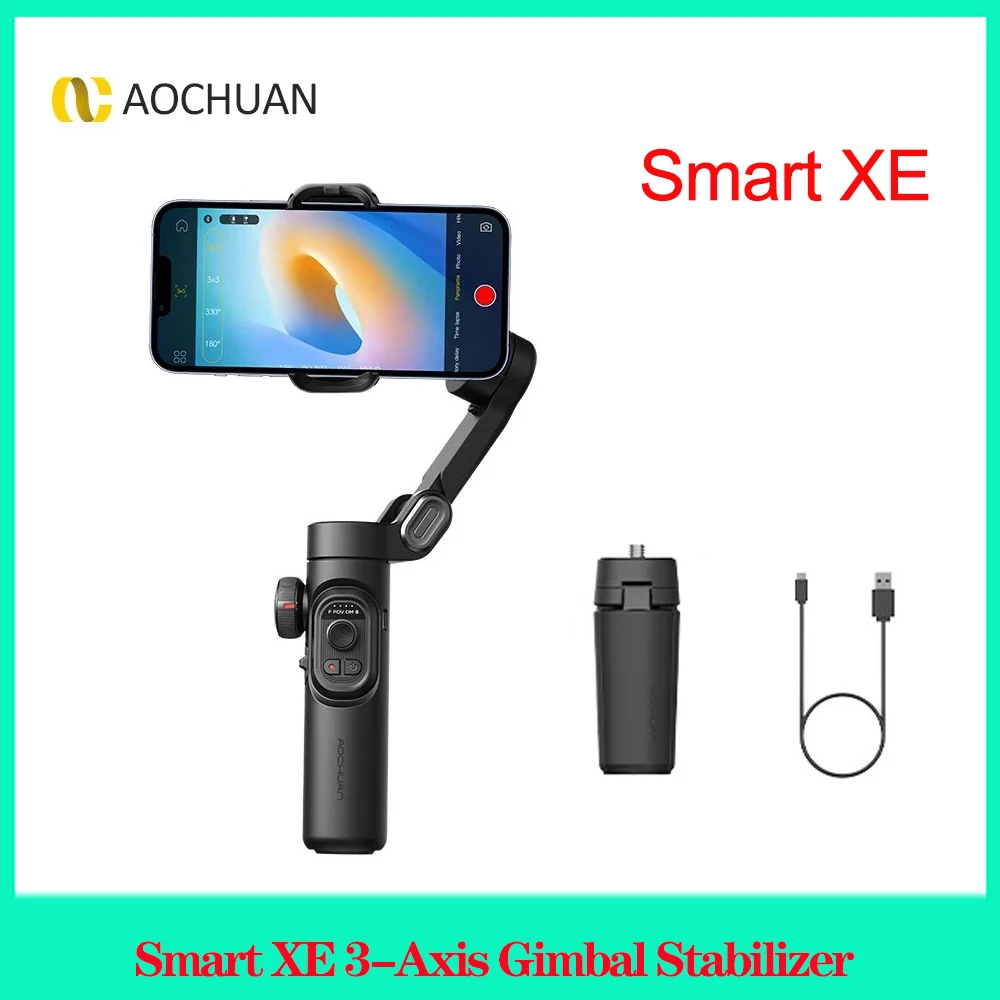 AOCHUAN SMART XE Handheld 3-Axis Gimbal Stabilizer for iPhone Huawei OPPO Vivo Smartphone Foldable APP Control Selfie Stick