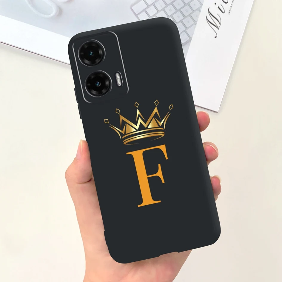 Chic Crown Letters Soft Silicone Back Cover for Moto G35 5G - 2024 Edition