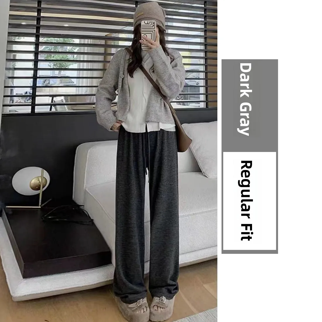 [solid color] dark gray [regular style] suitable for height 159-164cm