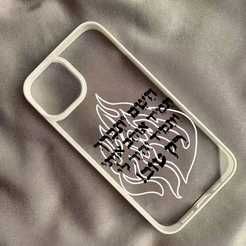 Modische schwarze Flammenmuster-Handyhülle für iPhone 17 16 16E 15 14 13 12 11 Pro Max 16 Plus 17 Air stoßfeste klare Hartschale – Detail 8