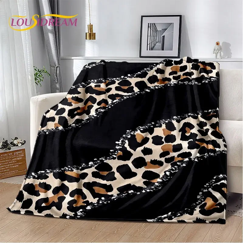 3D Wild Leopard Print Blanket Series Soft Plush Flannel Blanket for Living Room Bedroom Bed Sofa Picnic Kids Covering When Sleep 3