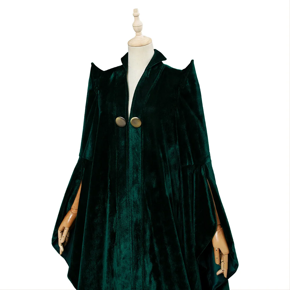 Minerva McGonagall 교수 코스프레 모자 코스튬 지팡이 마법사, 성인 여성 할로윈 카니발 파티 역할극 세트, 빠른 배송