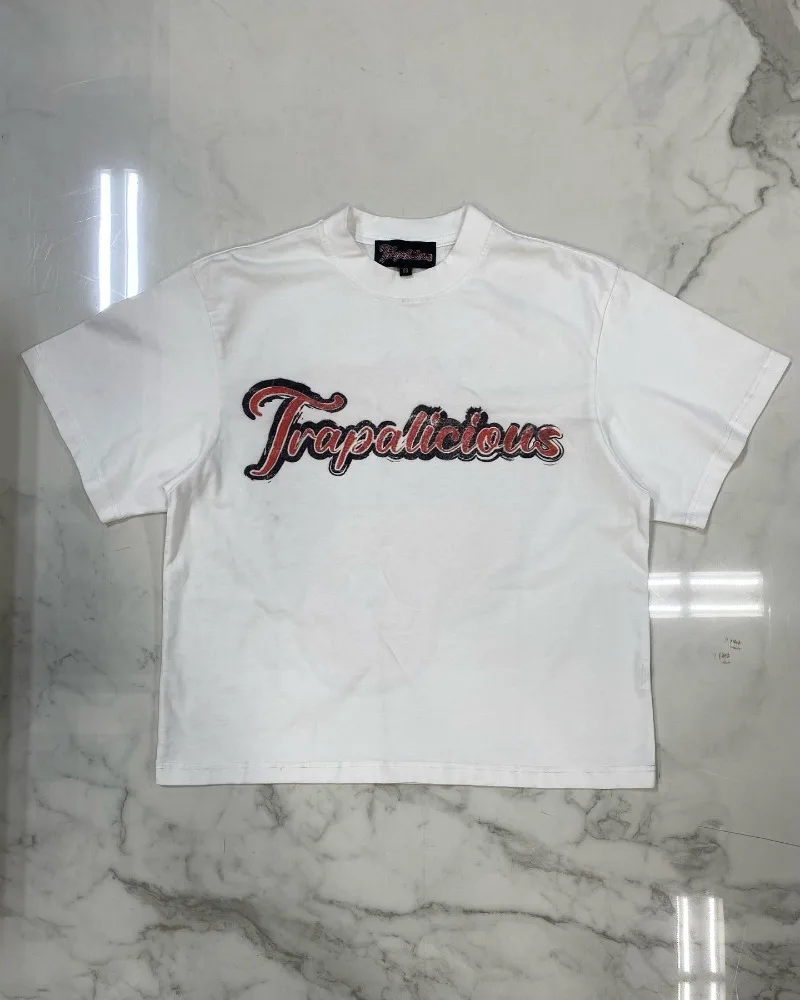 

Футболка мужская с винтажным принтом алфавита, уличная модная Свободная Повседневная рубашка в стиле Харадзюку, в европейском и американском стиле, Y2