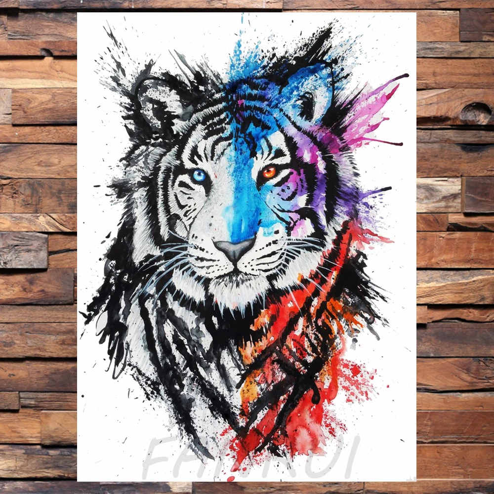 Watercolor Blue Unicorn Horse Temporary Tattoo Stickers for Women Men Body Art Arm Legs Fake Flash Water Transfer Tattoo ALZ-128