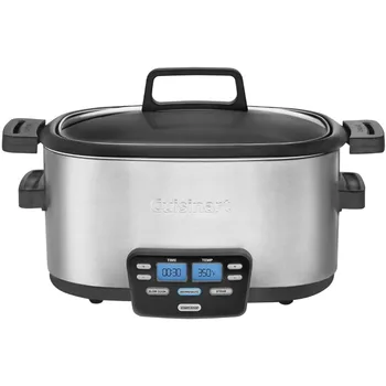 3-In-1 Cook Central 6-Quart Multi-Cooker: Slow Cooker, Multicooker, Brown/Saute, Steamer Cooking Pots Silver 1