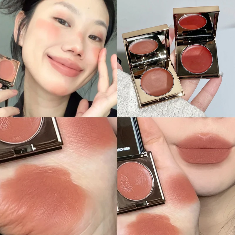 Moisturizing Blush Lip Cheek Balm Waterproof Multi-purpose Lip Mud Cream Lasting Brightening Matte Face Blusher Makeup Cosmetics