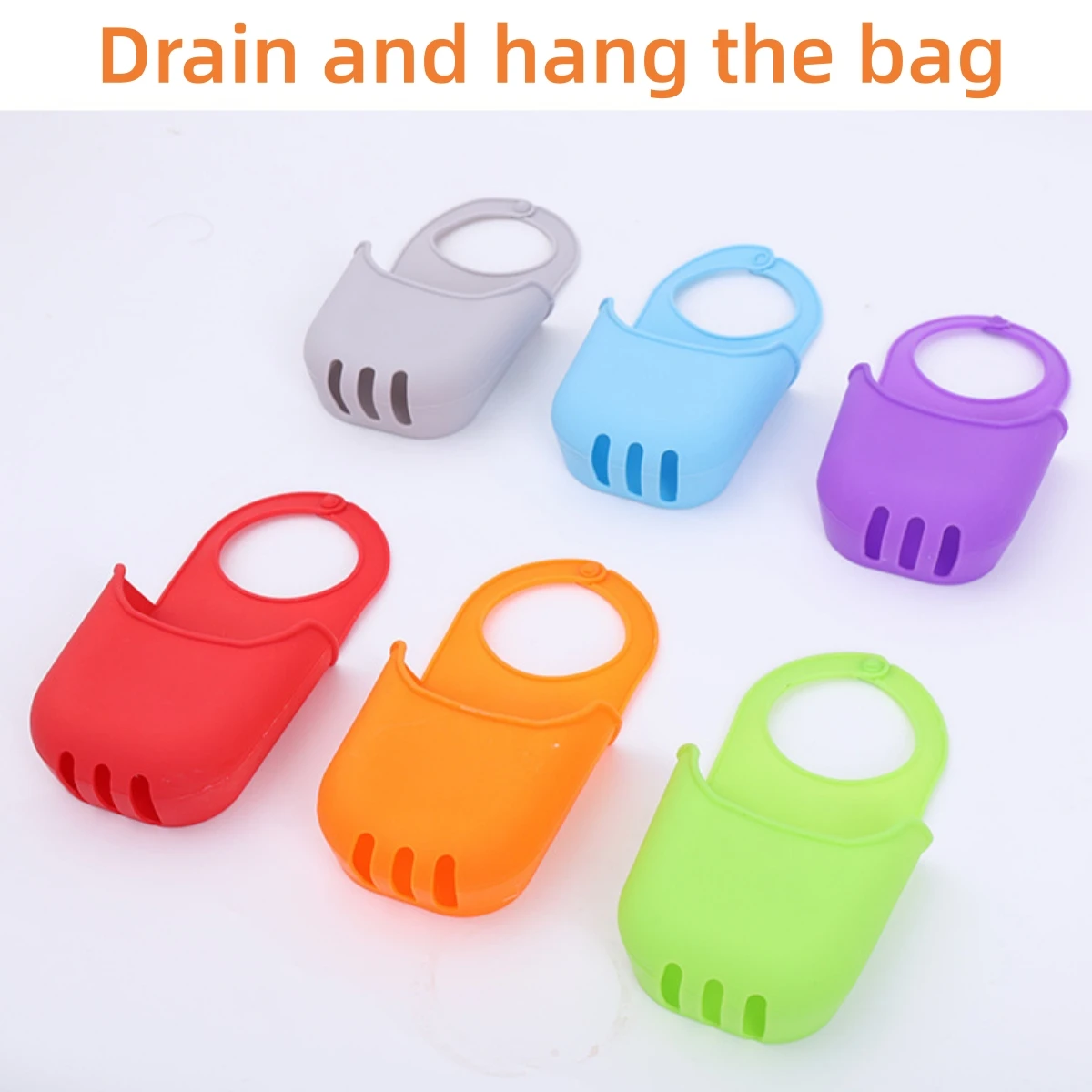 Kitchen Sink Hanging Bag Faucet Washbasin Draining Basket Sponge Cloth Storage Bag Bathroom Silicone Drainage storage basket collapsible drain basket