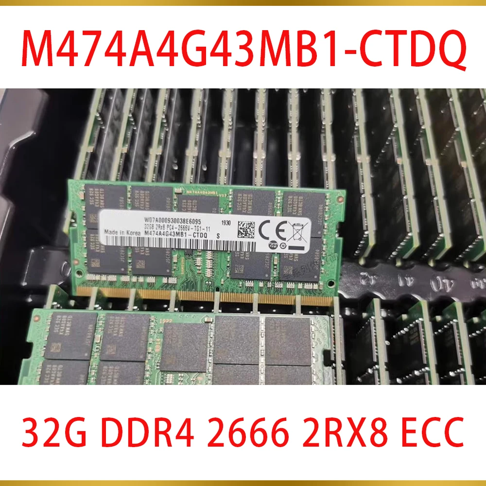 1Pcs For Samsung 32GB 32G DDR4 2666 2RX8 ECC Workstation Laptop Memory M474A4G43MB1 CTDQ