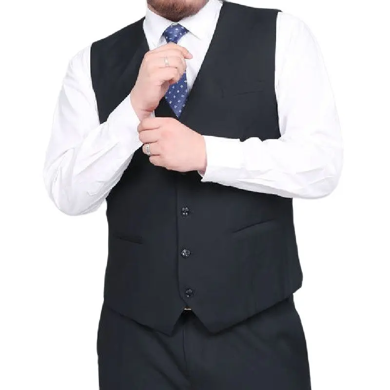 

Men's Suit Vest Black Plus Size Regular Fit Sleeveless Jacket Leisure Male Gentleman Business Waistcoat For Men Wedding Vest