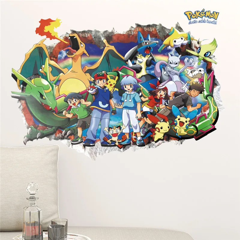 Wall Sticker Cartoon Pok&eacute;mon Pikachu For Kids Room Living Room Bedroom Door