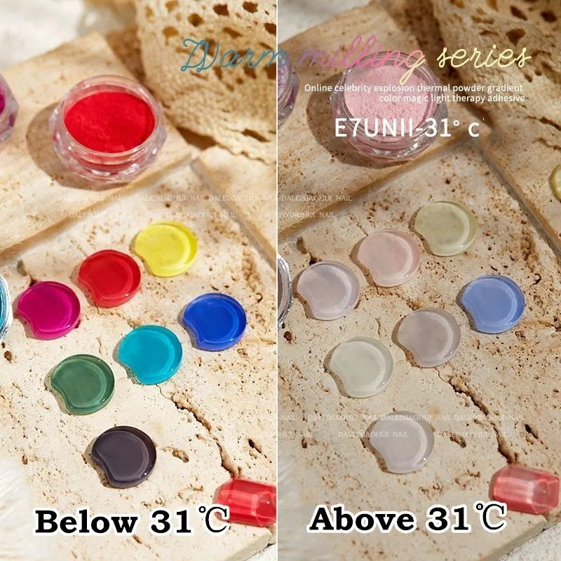 7colors Temperature Color Change Nail Powder Nail Glitter Powder Pigment Manicure Tips Decoration