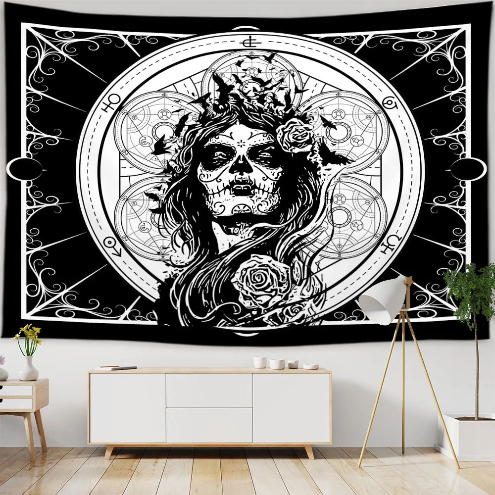 Tapestry Decorations Butterflies and Moths Tapestry Black and White Flower Tapestry Wall Hanging Beach Blanket Romantic Bedroom Dorm Home Decor