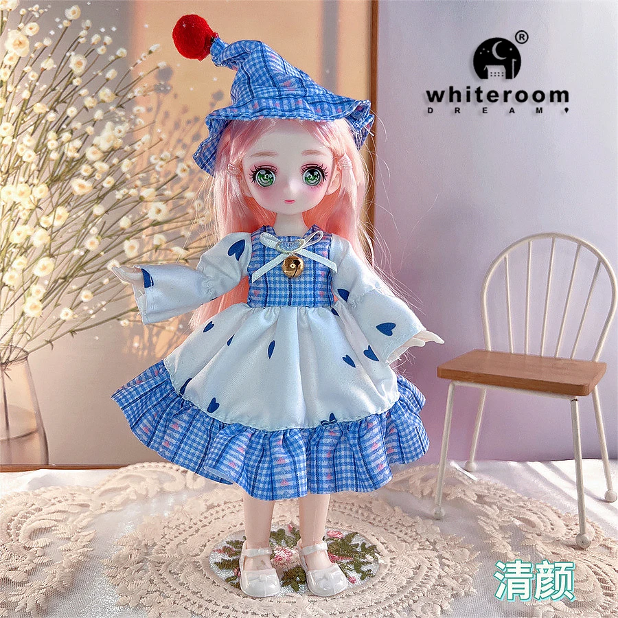 23cm BJD Doll Girl Body Toy 15 Joint Movable  Kawaii Doll With Fashion Clothes Soft Hair Dress Up Girls Toys Birthday Gift Doll 5