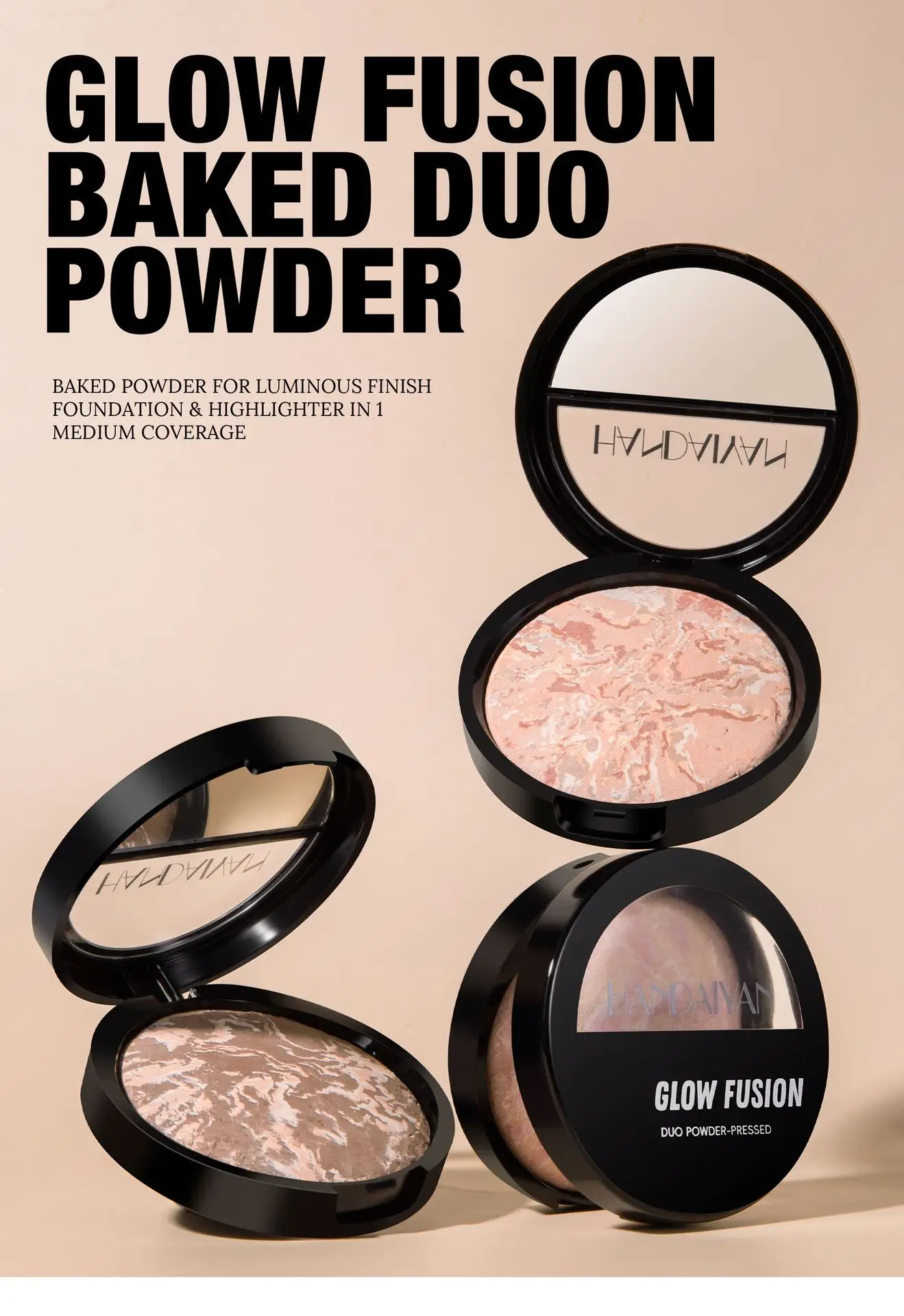 Description Picture 2 of itemBaked Makeup Pressed Powder Makeup Palette Natural Colors Face Loose Powder Makeup Setting Finish Powder Cosmetics