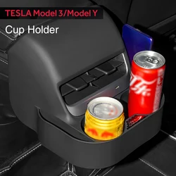 For Tesla Model 3 Model Y 2023 Accessories Rear Seat Air Vent Car Cup Holder Drink Bottle Organizer Multi-Function Holders New